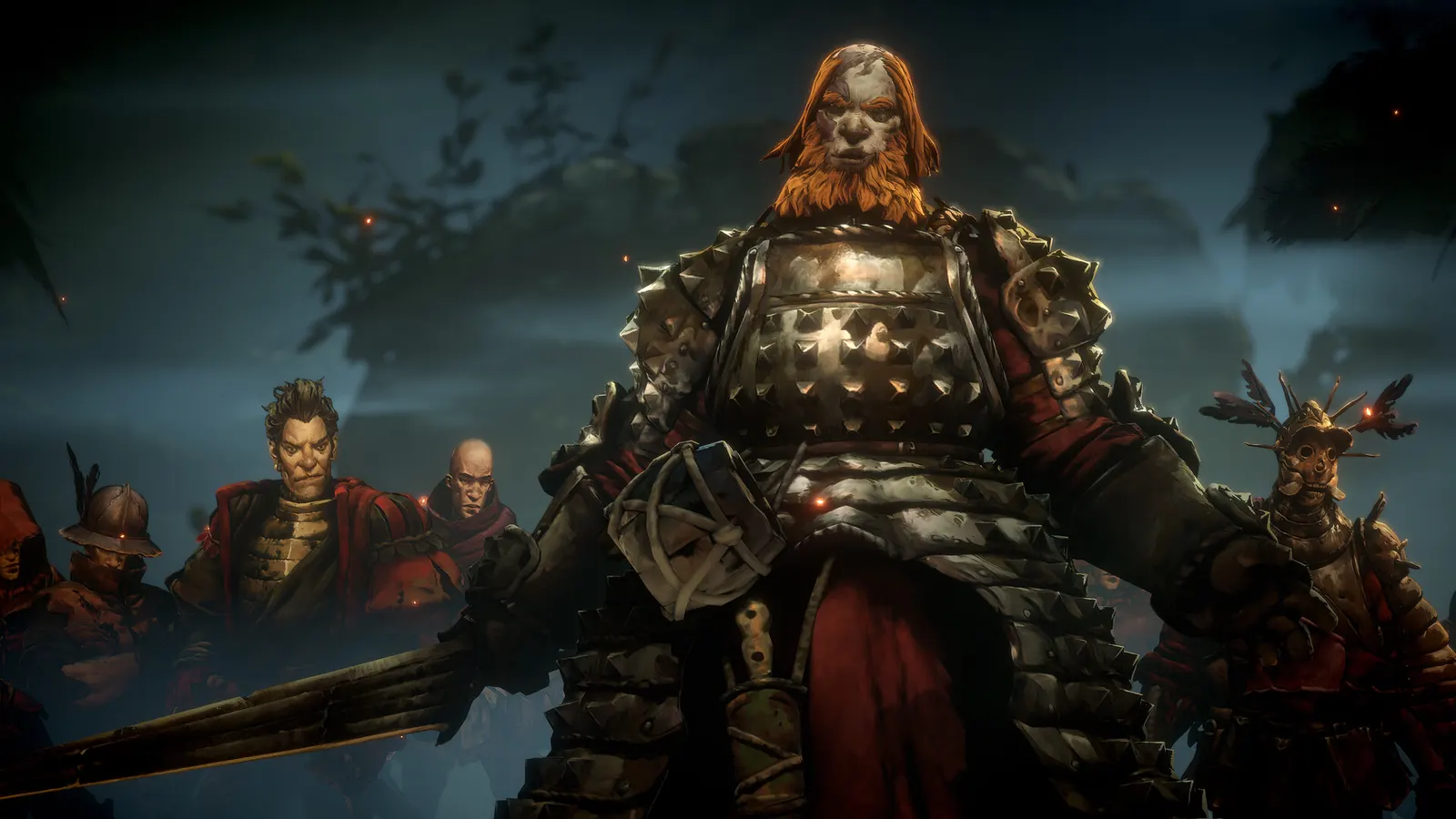 Official screenshot showing a party wearing varied armor sets