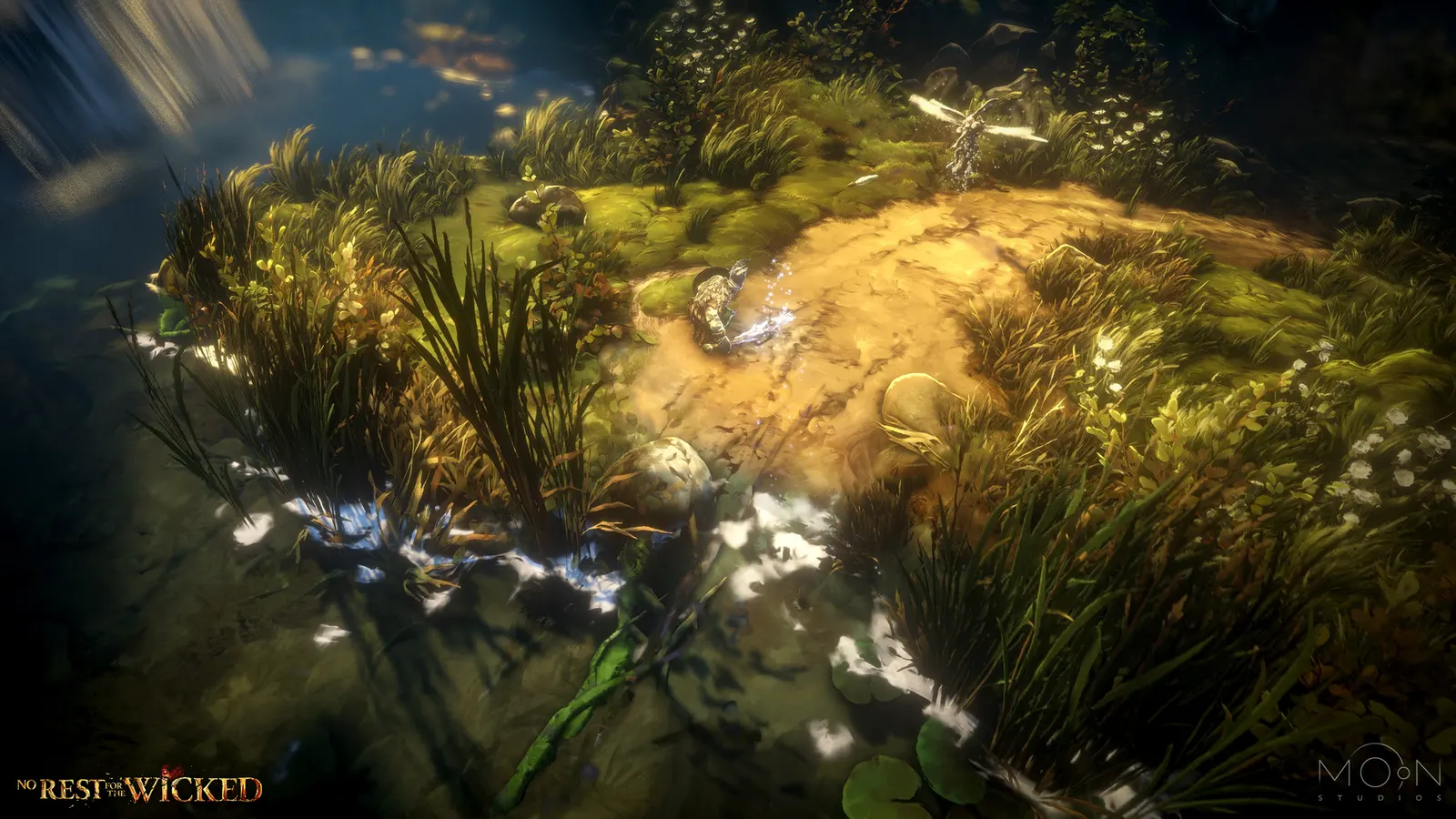 Official screenshot showing a character moving through a dense forest
